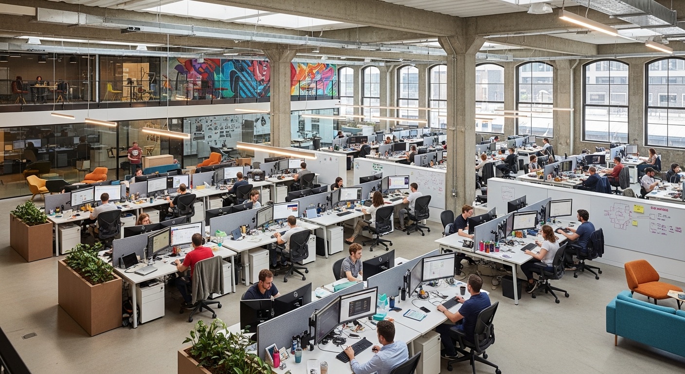 Studio workspace where Highway 1 Digital crafts websites by hand